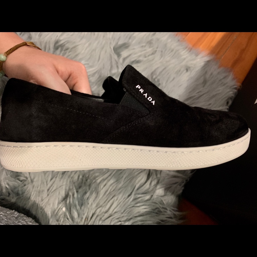 Prada black suede slip-on sneakers - Picture 4 of 5